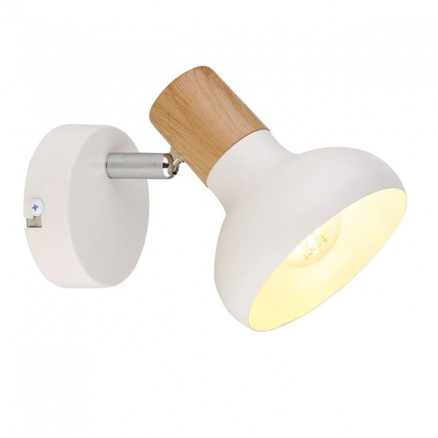 Светильник Спот Е14 1*60Вт, WH+WOOD IMEX SP.040-11-03