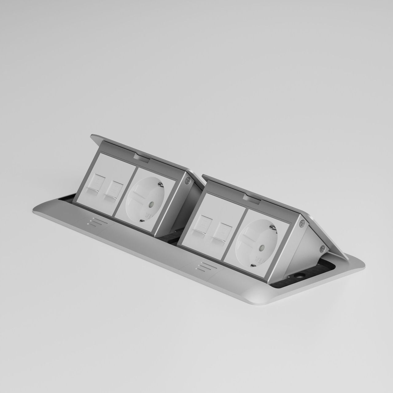 Выдвижной блок (Лючок) на 8 модулей (серебряный) W8078065 Werkel