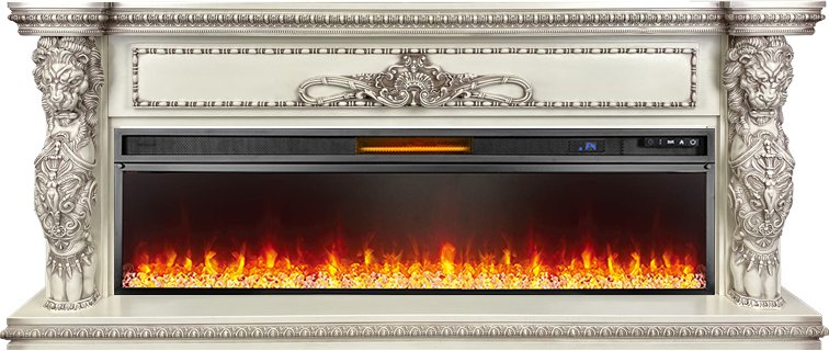Каминокомплект Windsor 60 - Слоновая кость с темной патиной с очагом Vision 60 LED