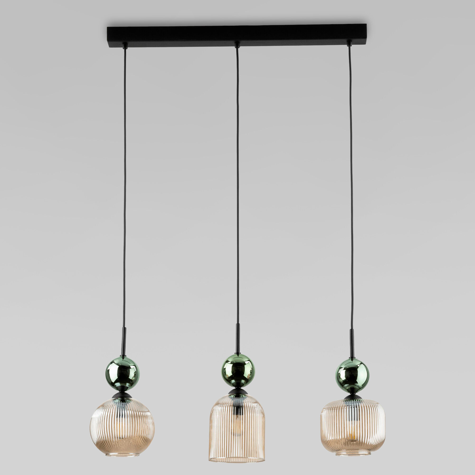 Подвесной светильник со стеклянными плафонами 11147 Sophia Green Cognac TK Lighting