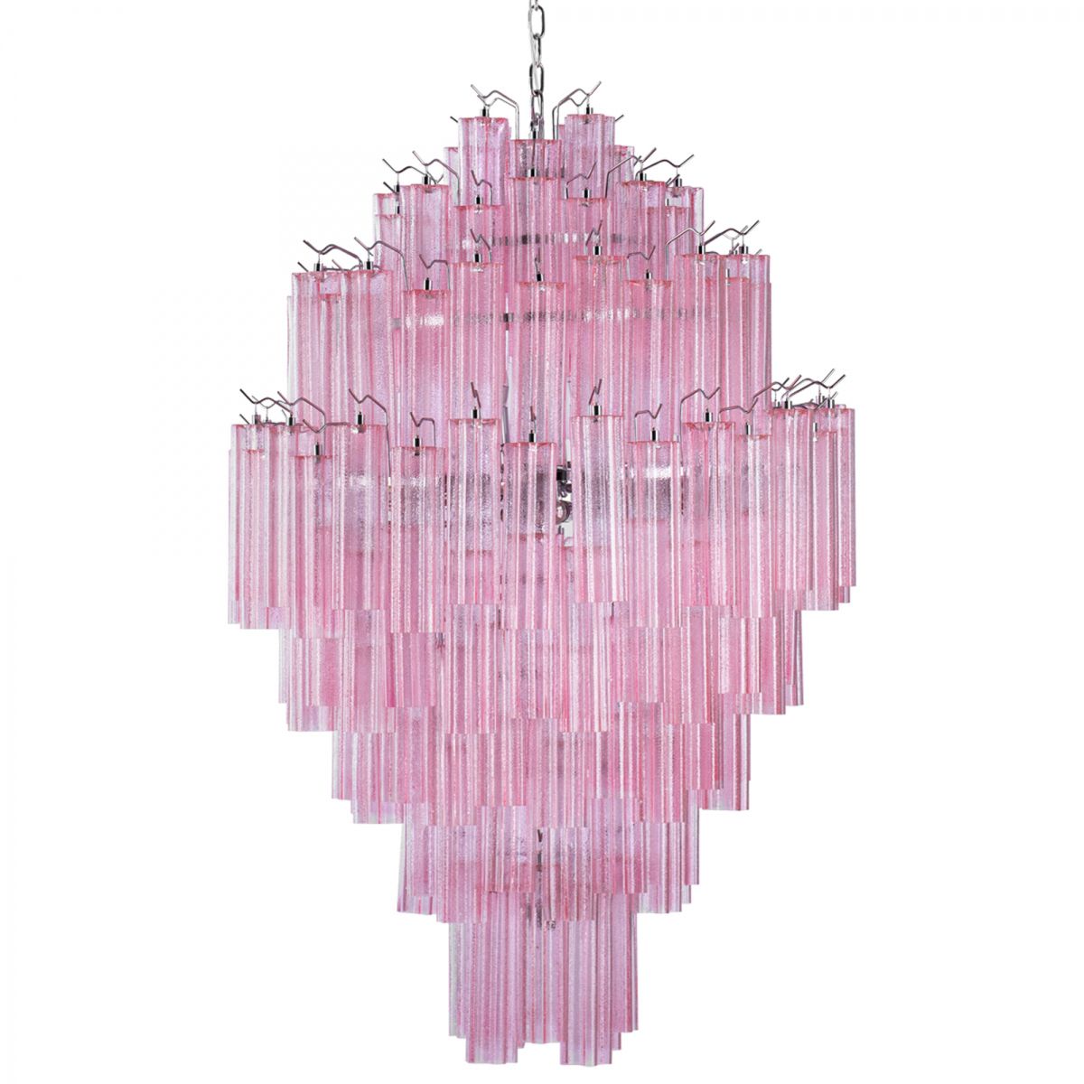 Большая люстра розовое стекло Vintage Kronleuchter aus Murano glas AMG000175