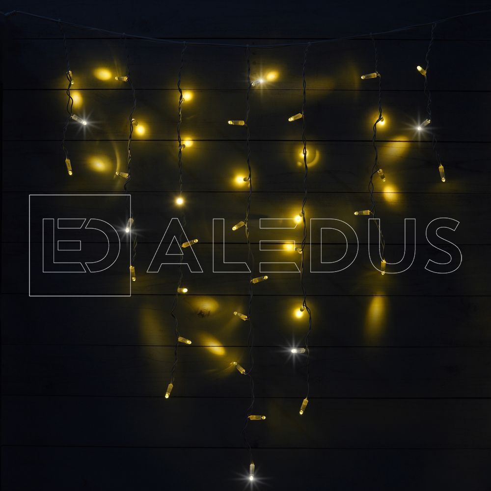 Бахрома (Айсикл) ALEDUS 3x0.9 м, белый провод, ПВХ, теплый белый, с мерцанием i-WP-3x0.9M-WW/F