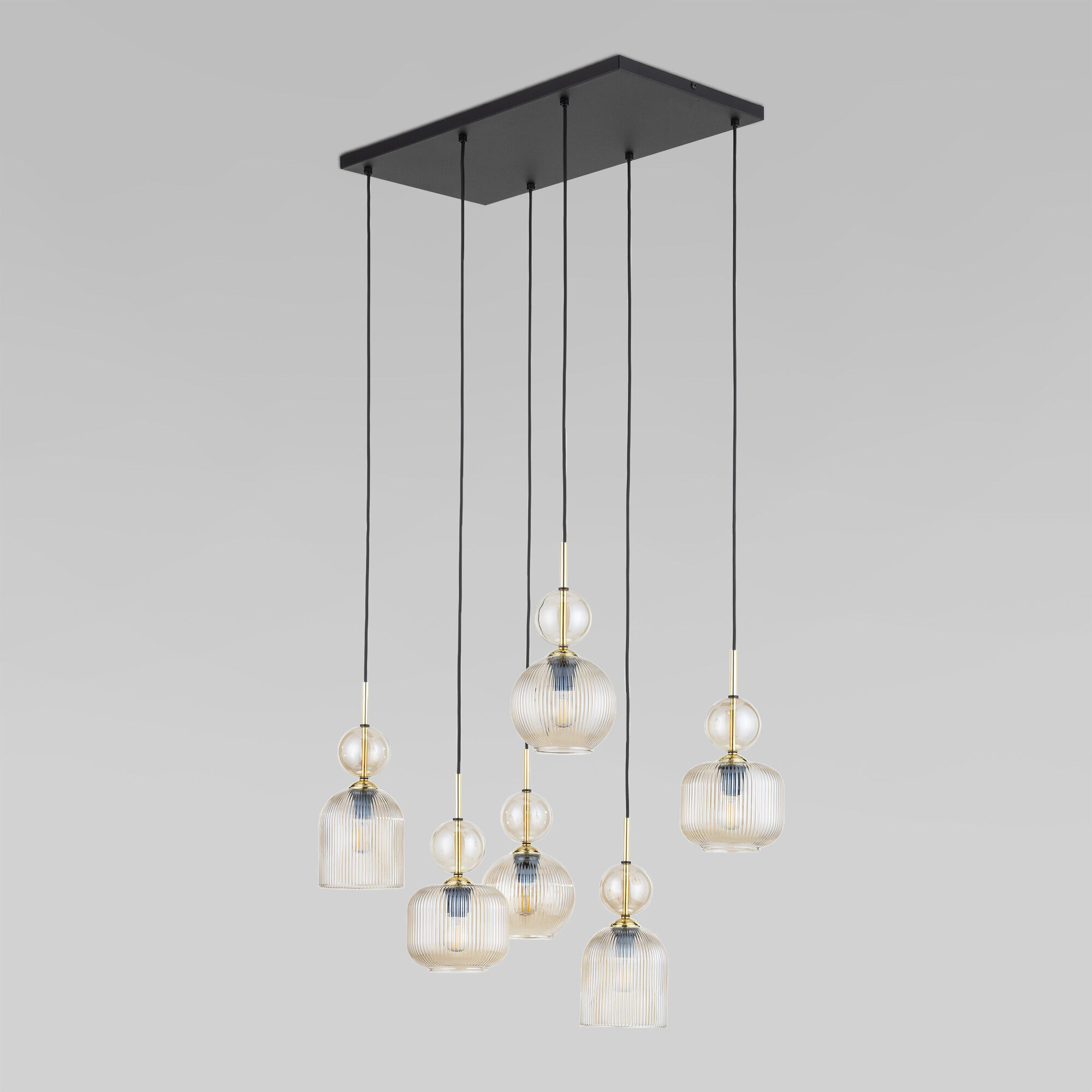 Подвесной светильник с плафоном из фактурного стекла 11044 Sophia Cognac TK Lighting