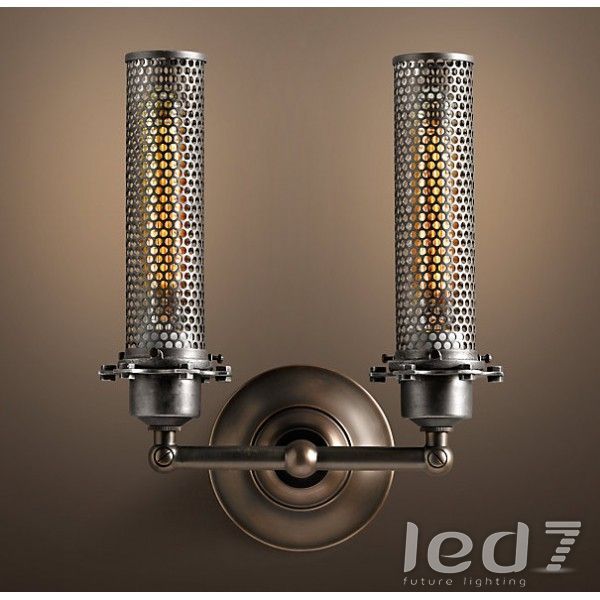 Светильник Loft Industry Edison Perforated Metal Double Sconce