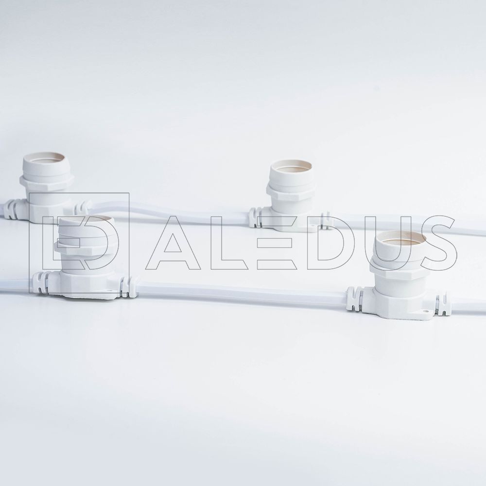 Белт лайт ALEDUS бухта 10 м, белый провод, ПВХ, шаг 40 см, Е27 BC-WP-10M-40