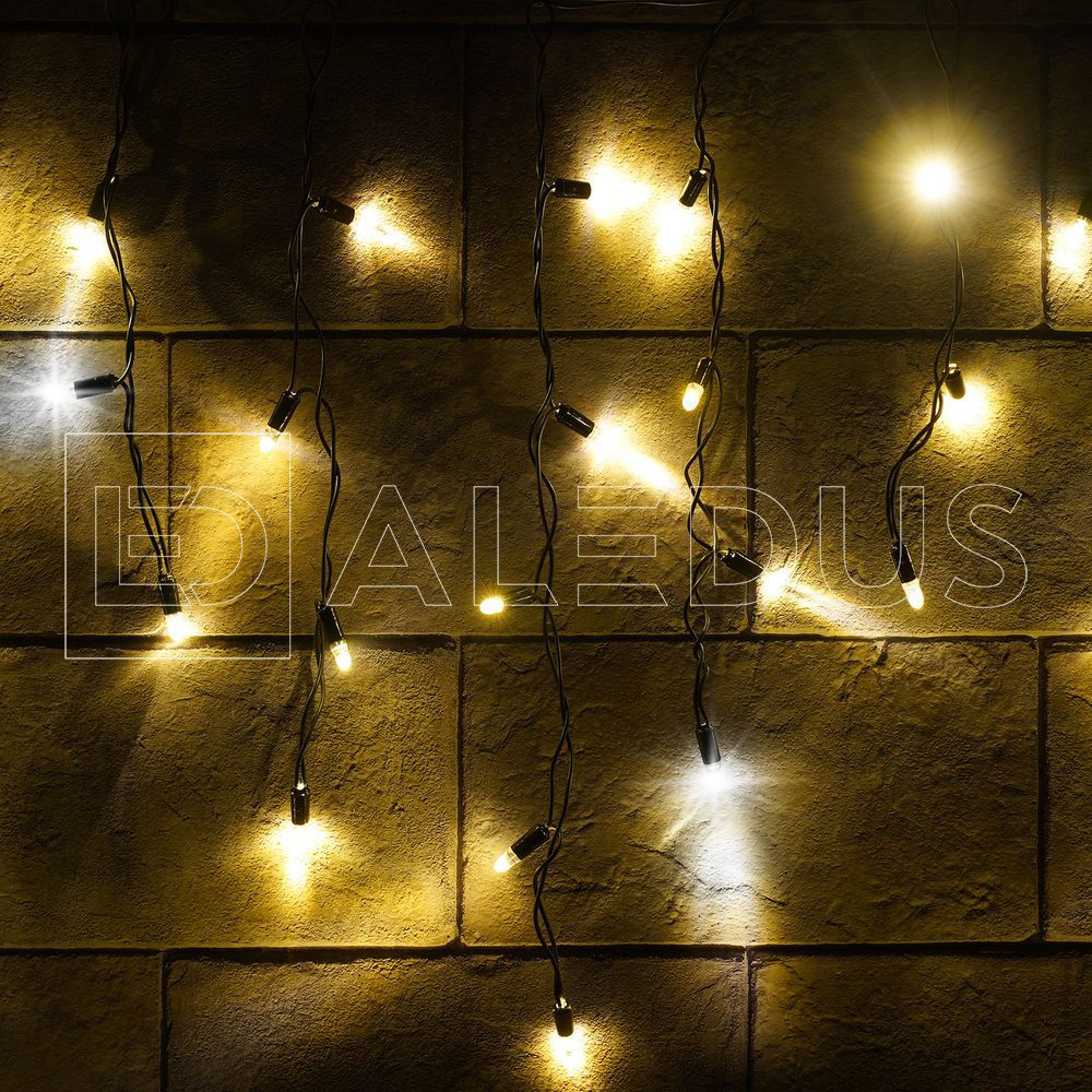 Бахрома (Айсикл) ALEDUS 3x0.5 м, теплый белый, с мерцанием i-BR-3x0.5M-WW/F