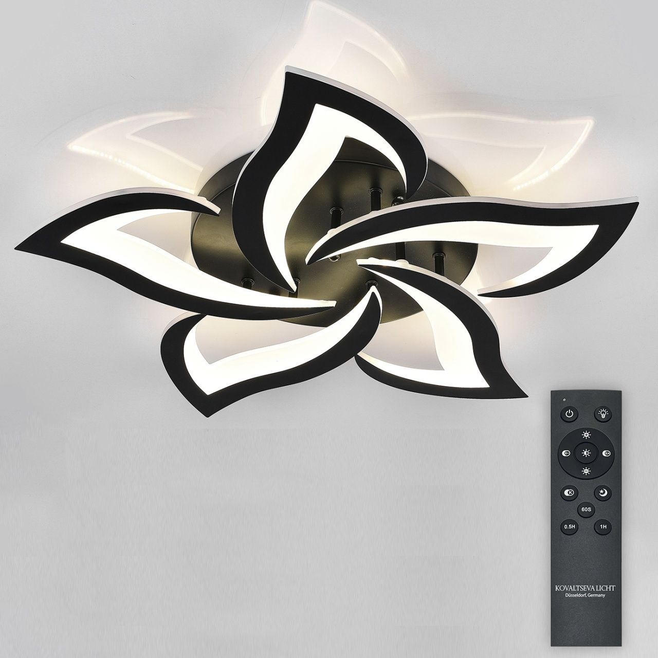 Светодиодная люстра с пультом ДУ 80W, черный, LED Natali Kovaltseva LED LAMPS 85007