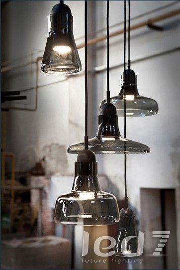 Светильник Loft Industry Creative Glass: D=9 см дымчатый(черн хром)