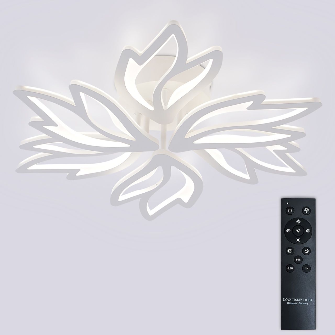 Светодиодный светильник люстра с пультом ДУ 120W, белый, LED Natali Kovaltseva LED LAMPS 81118/5C