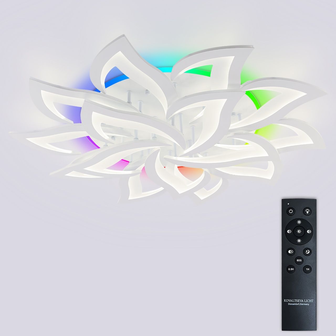 Светодиодный светильник люстра с пультом ДУ 270W с RGB, белый, LED Natali Kovaltseva LED LAMPS 81437