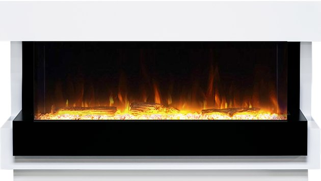 Каминокомплект Cube 50 - Белый с черным с очагом Astra 50 RF