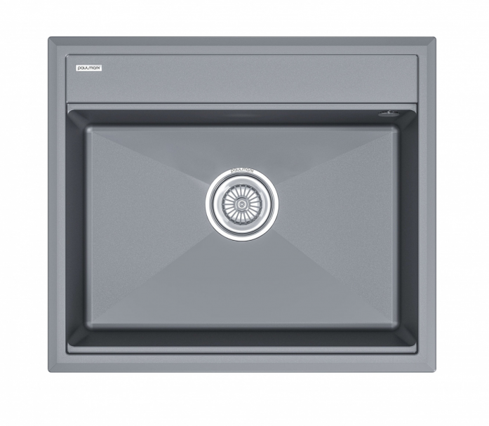 Мойка гранитная STEPIA-590, PM115951-GRM , серый металлик, 590х510, Paulmark