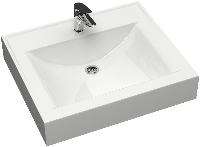 Раковина над стиральной машиной AMBERG 750431, белая, 60х50, с комплектом, Paulmark