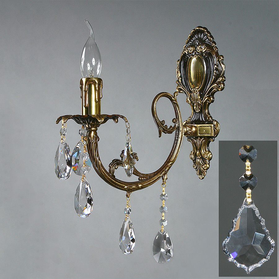 Бра Ambiente 8888/1 PB Leaf crystal