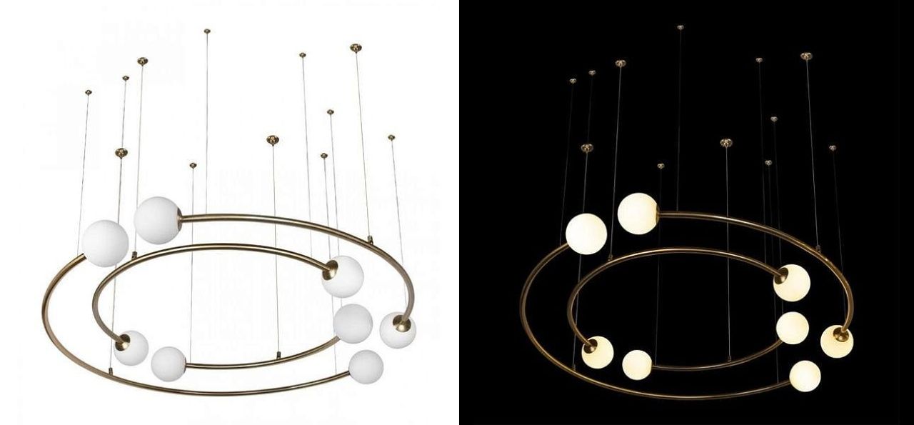 Дизайнерская Модульная Люстра PLANETARY two rings Gold 100 см 40.5690