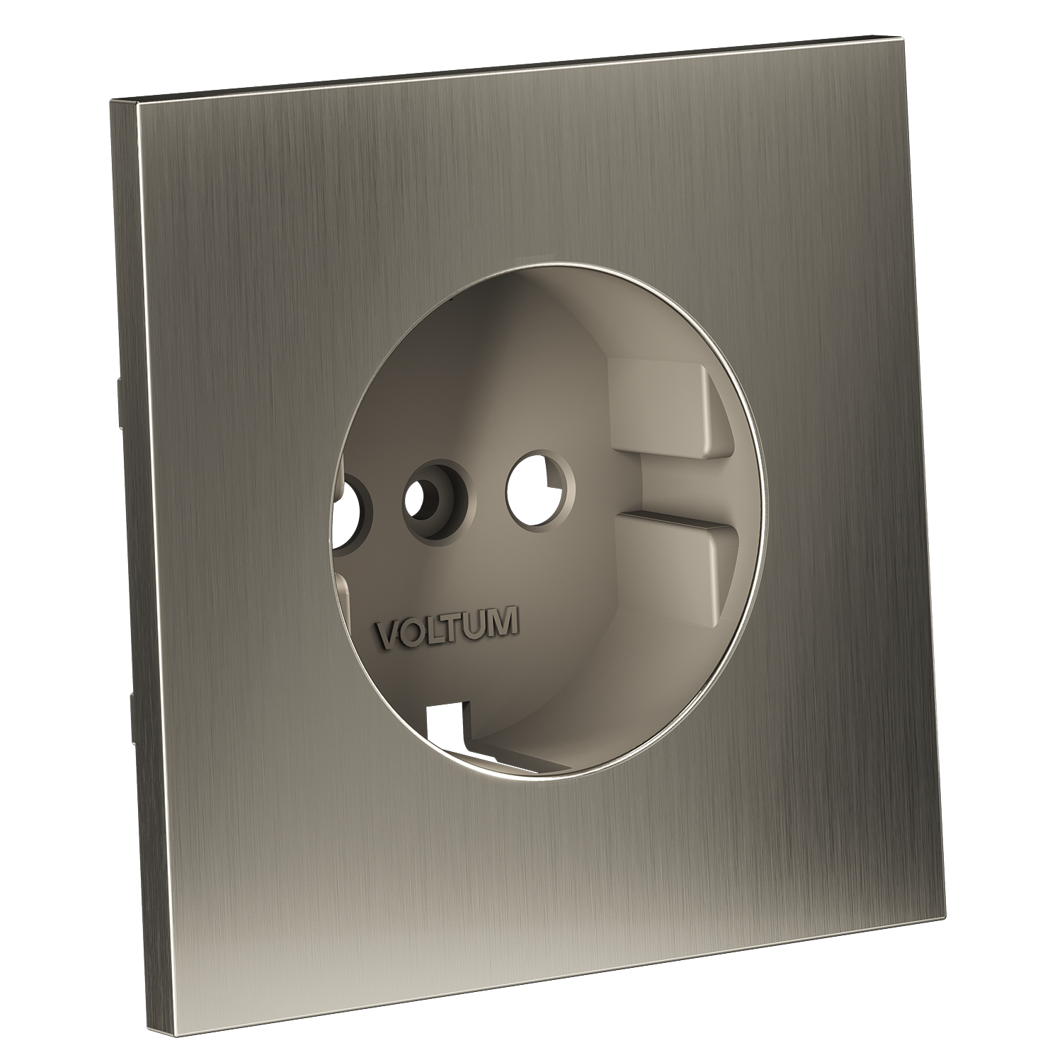 Накладка для розетки с заземлением, S70 Metal (никель) Voltum VLSM000611