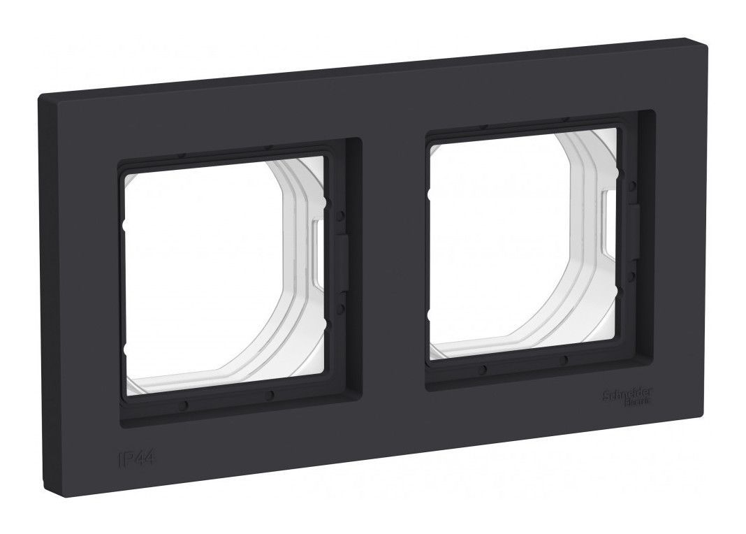 Рамка 2 поста IP44 Systeme Electric ATLASDESIGN AQUA, карбон ATN441002