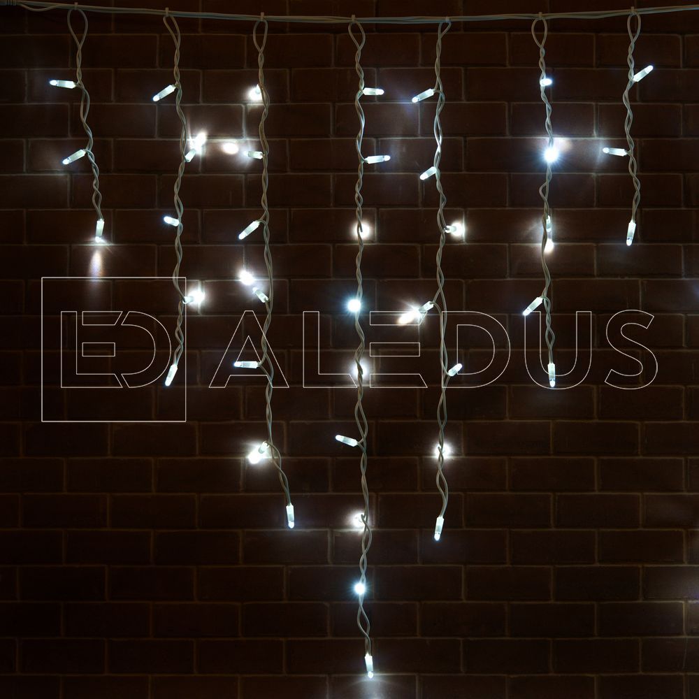 Бахрома (Айсикл) ALEDUS 3x0.9 м, белый провод, каучук (резина), белый, без мерцания i-WR-3x0.9M-W