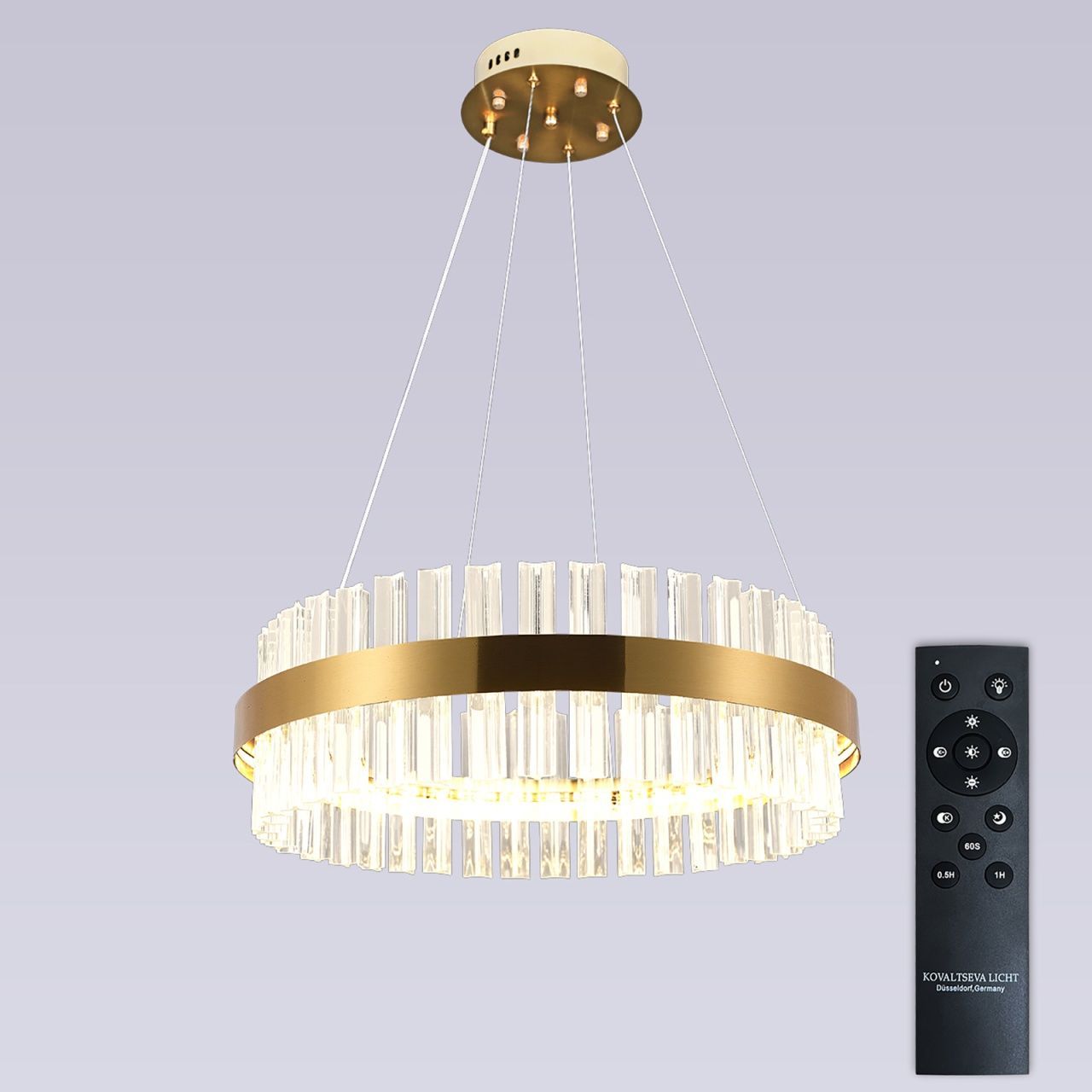 Светодиодный нимб люстра с пультом ДУ 100W, золото, LED Natali Kovaltseva INNOVATION STYLE 83150