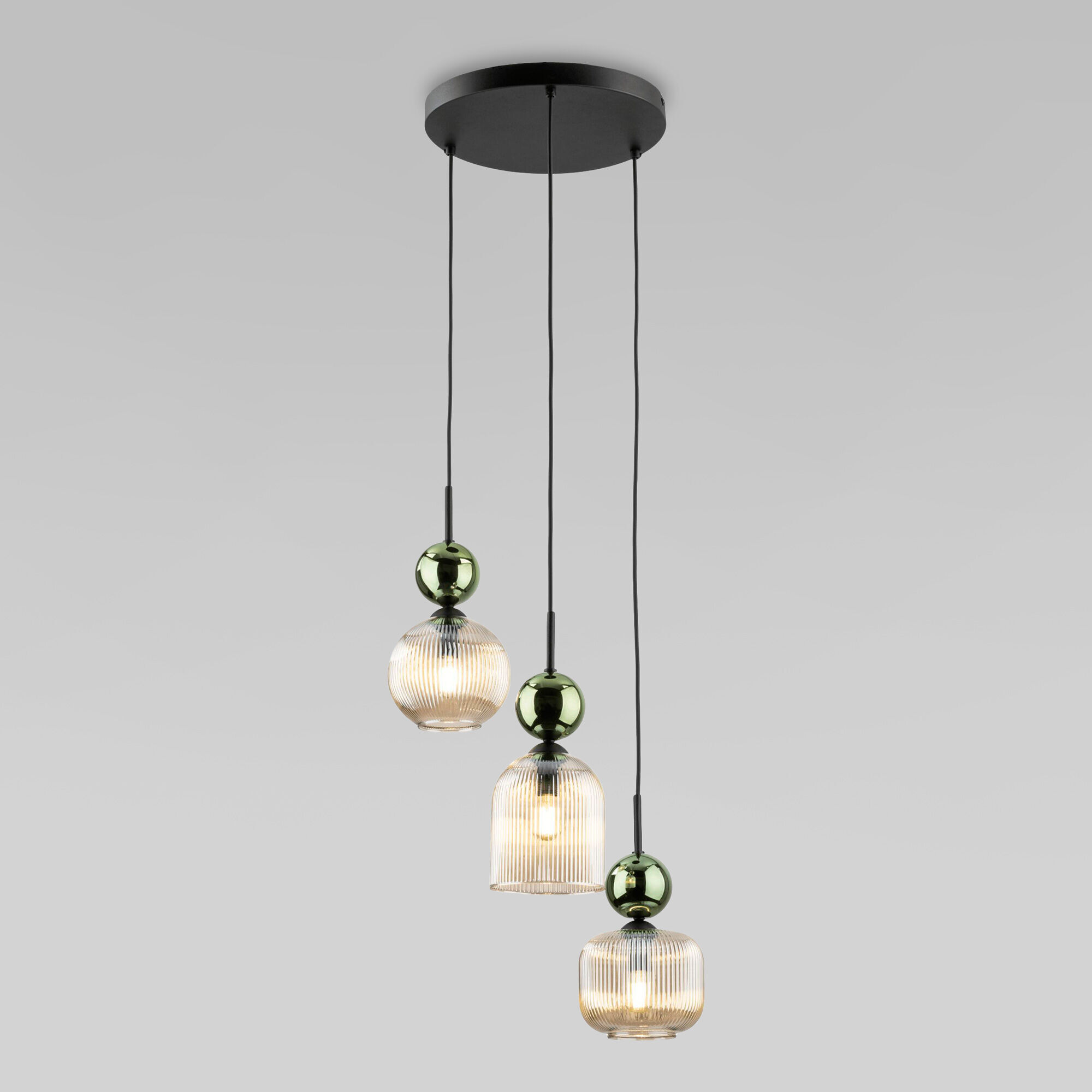 Подвесной светильник со стеклянными плафонами 11148 Sophia Green Cognac TK Lighting