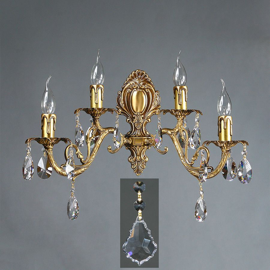 Бра Ambiente 8888/2+2 AB Leaf crystal