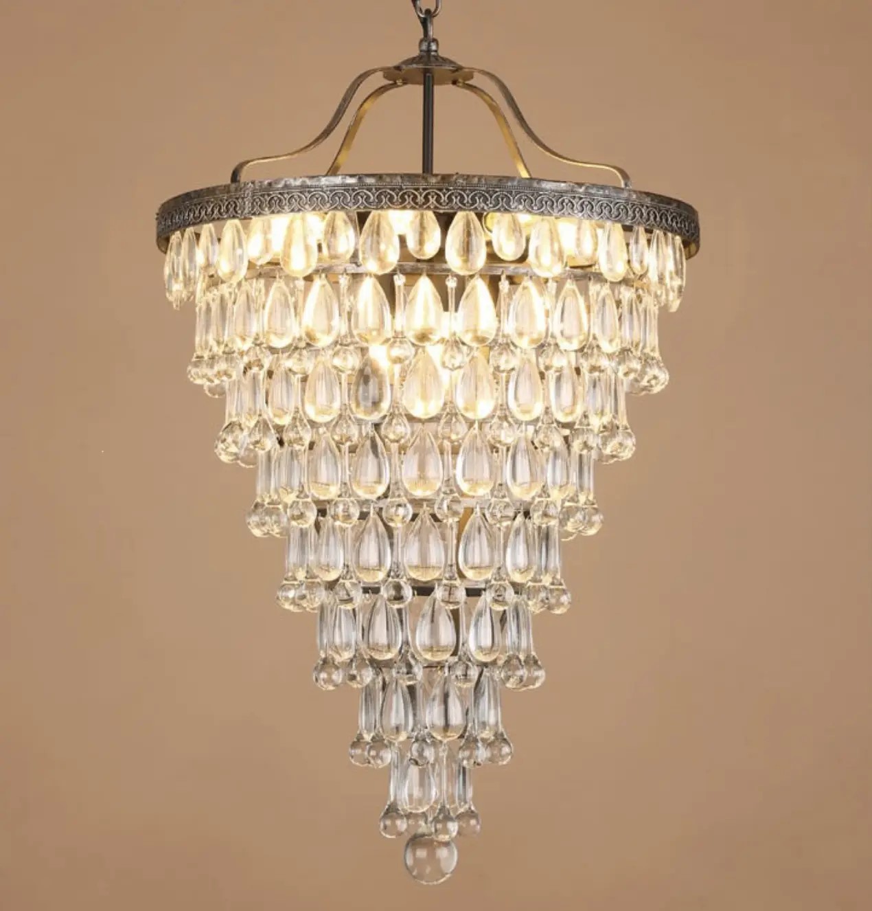 Люстра хрустальная Амазон Хоум Willinton Iron Chandelier D45 Long AMG008488