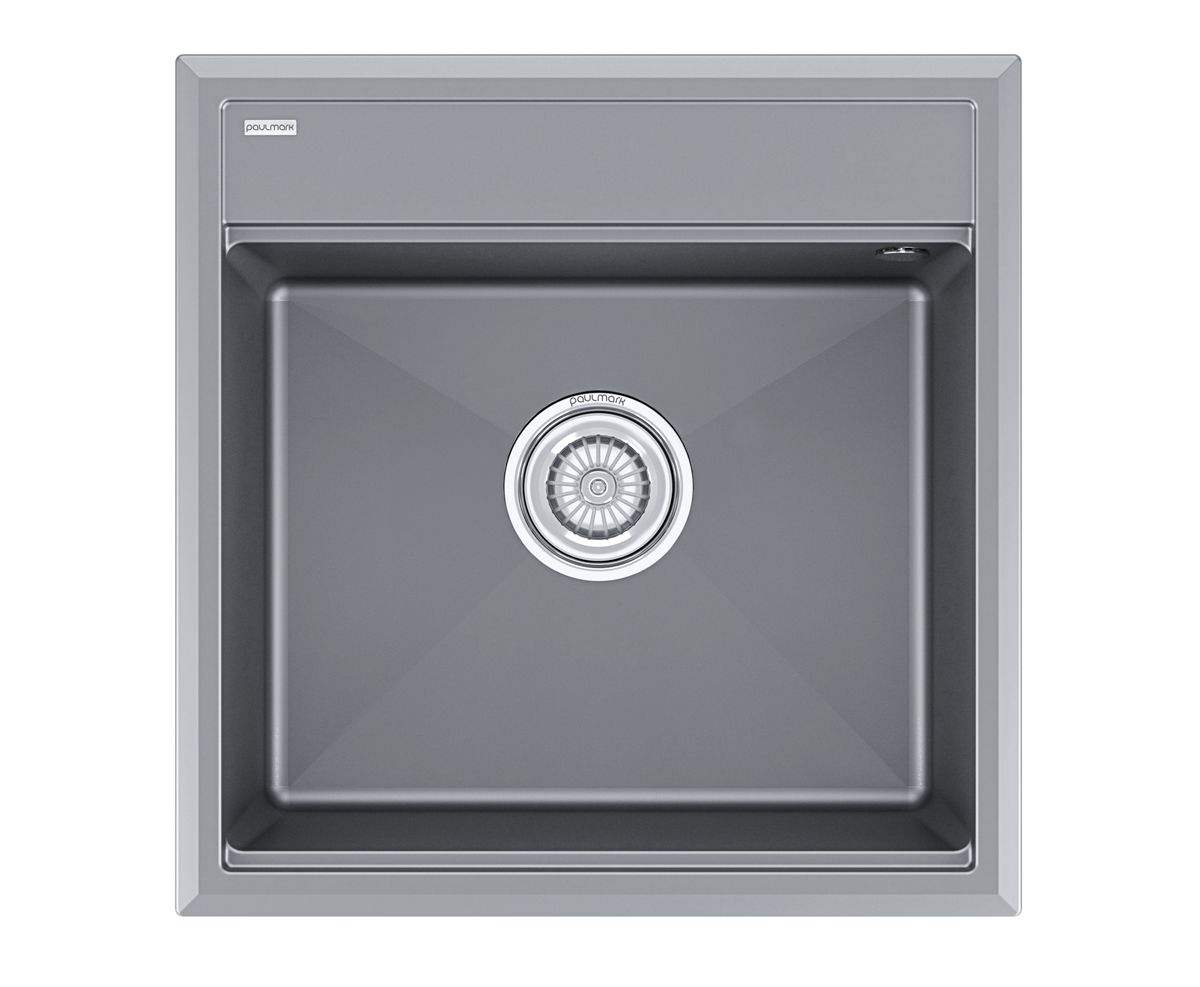 Мойка гранитная STEPIA-500, PM115051-GRM , серый металлик, 500х510, Paulmark