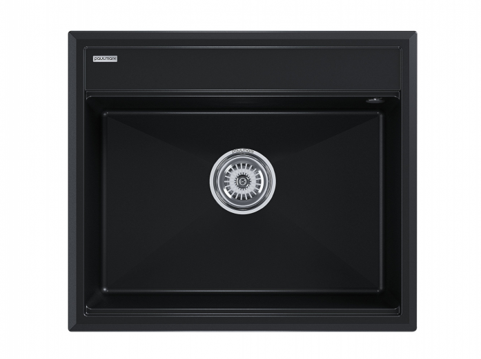 Мойка гранитная STEPIA-590, PM115951-BLM, черный металлик, 590х510, Paulmark