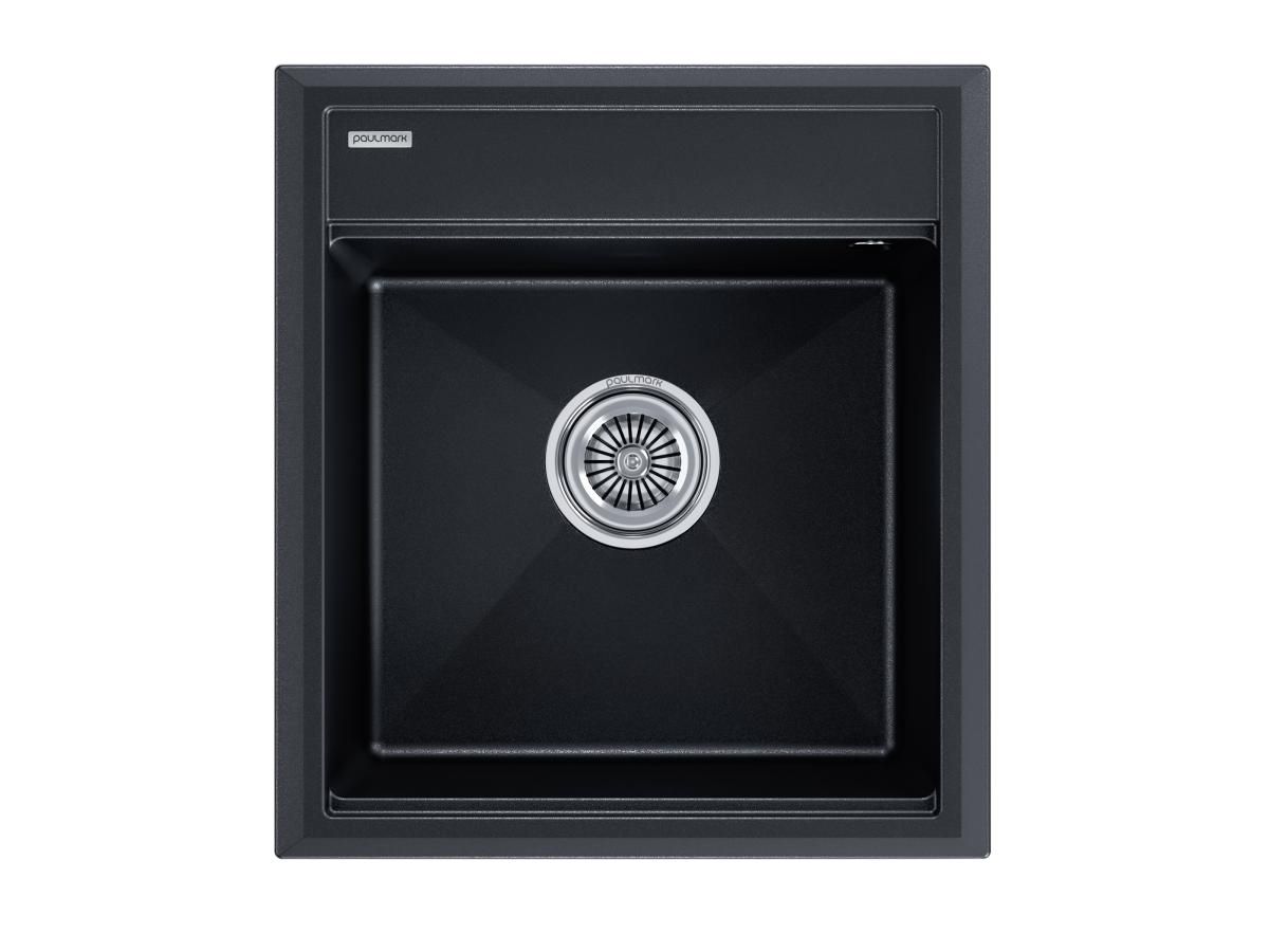 Мойка гранитная STEPIA-460, PM114651-BLM, черный металлик, 460х510, Paulmark