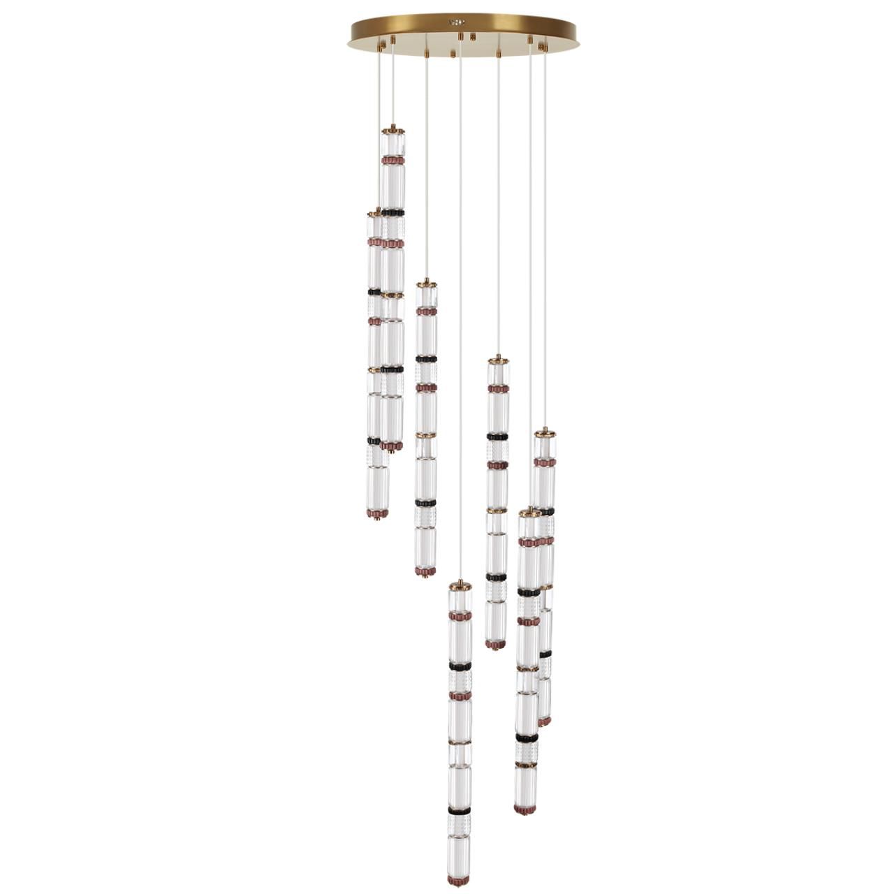 5455/210L ODL_EX Люстра каскадная LED 210W (30W*7) 4000K COLLIER L-VISION