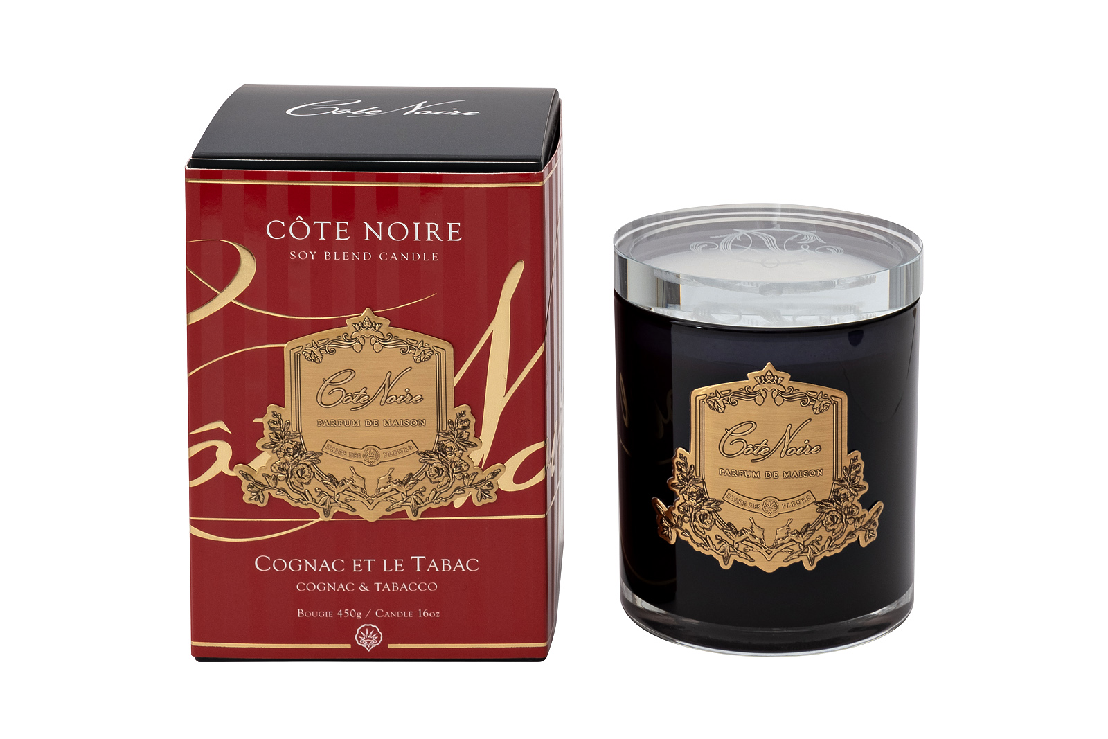 96CN-45024 Свеча ароматическая Коньяк/Табак (Cognac/Tobacco) в стакане в упаковке 450гр.