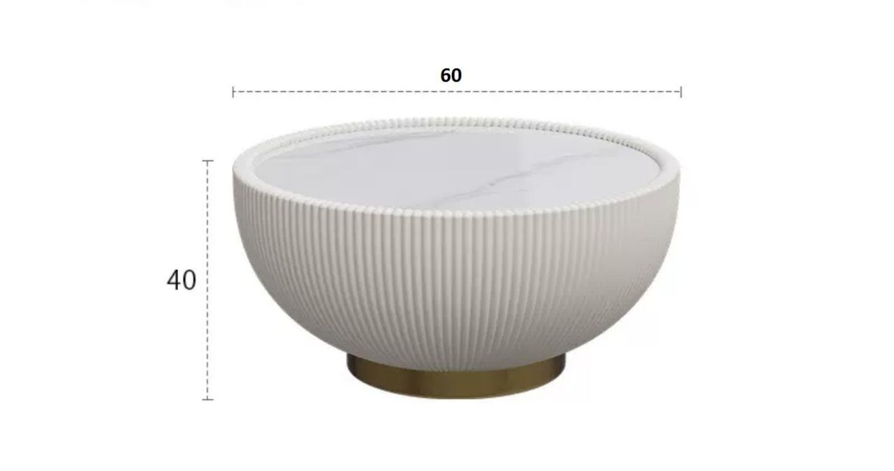 Дизайнерский журнальный столик Амазон Хоум Marble Wood White D60 AMG007701