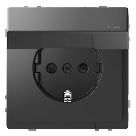 Розетка с крышкой IP44 Schneider Electric MERTEN D-LIFE антрацит MTN2314-6034