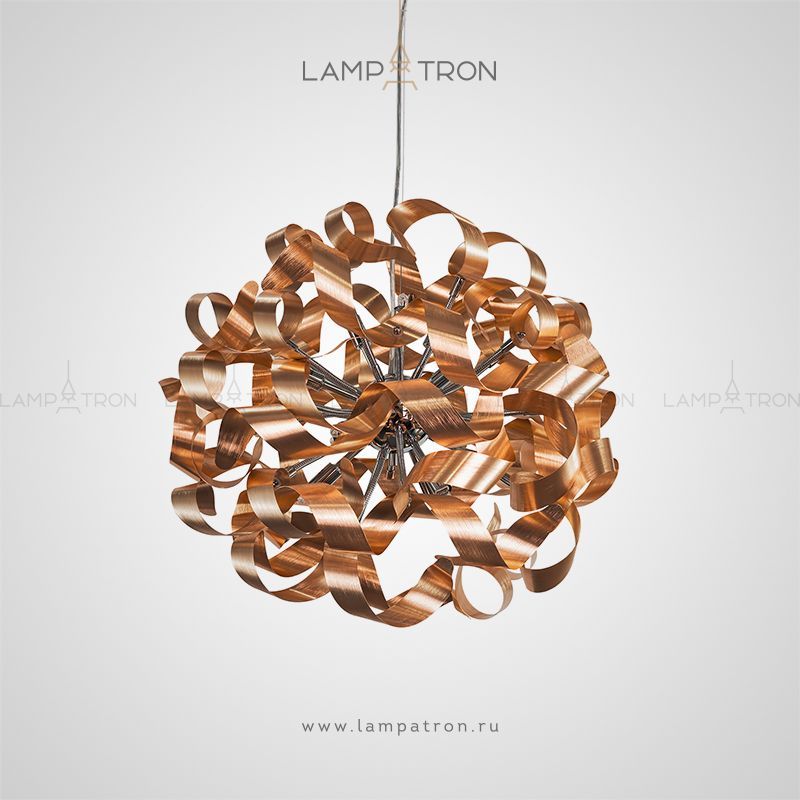 Серия люстр с декорированным металлической стружкой плафоном BEATRIS CH