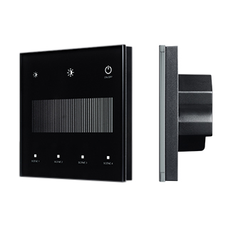 Сенсорная панель Arlight SMART-DALI-301-11-1G-4SC-DT6 Черная (230V, встраиваемая, 2.4G) (IARL, IP20 