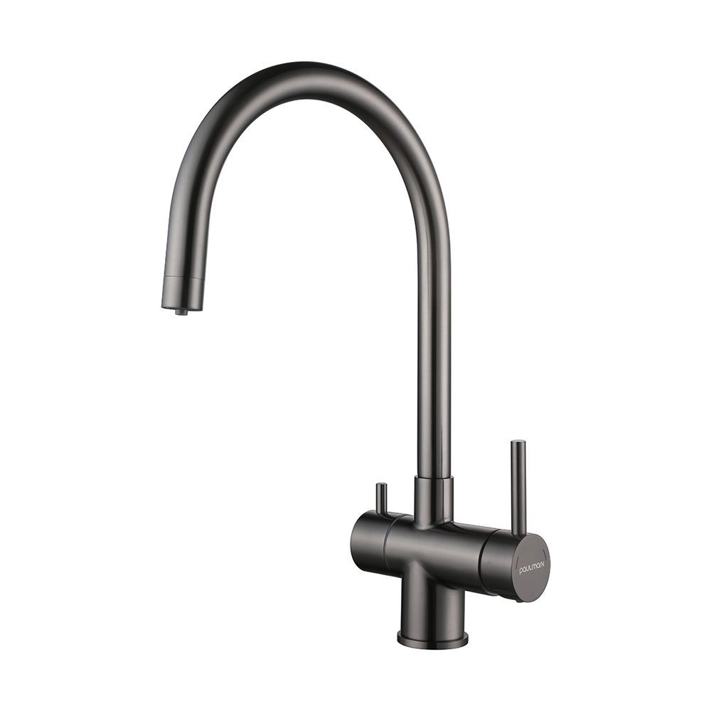 Смеситель для кухни Heller, вороненая сталь, He213218-GM, Paulmark