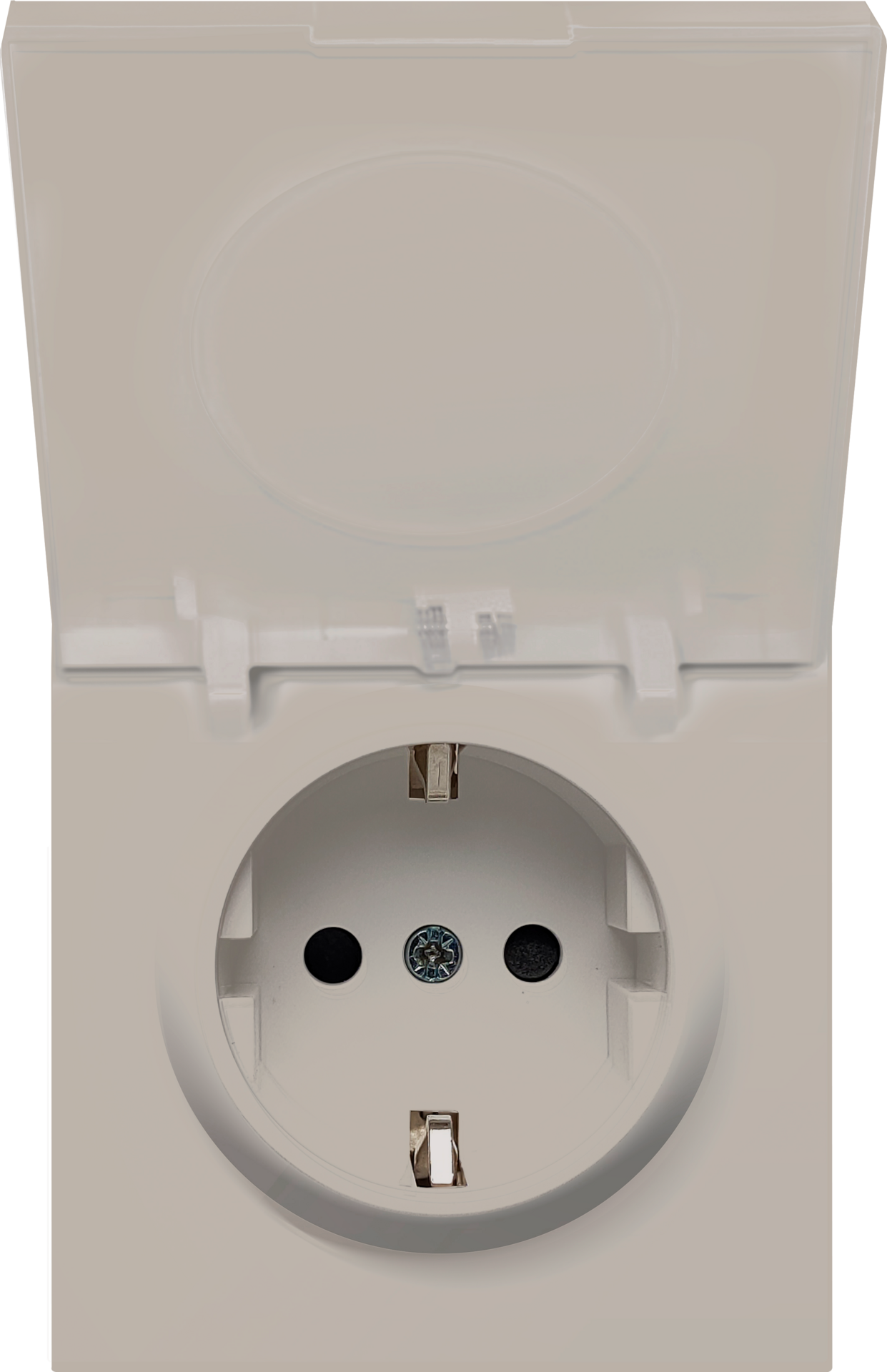 Накладка для розетки Donel Schuko с крышкой, 16A 250 В~, матовый кашемир, серия R98 DA52035