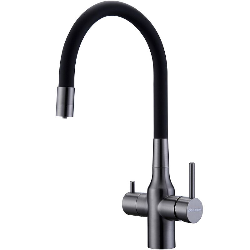 Смеситель для кухни Salix, вороненая сталь, 213419-GM, Paulmark