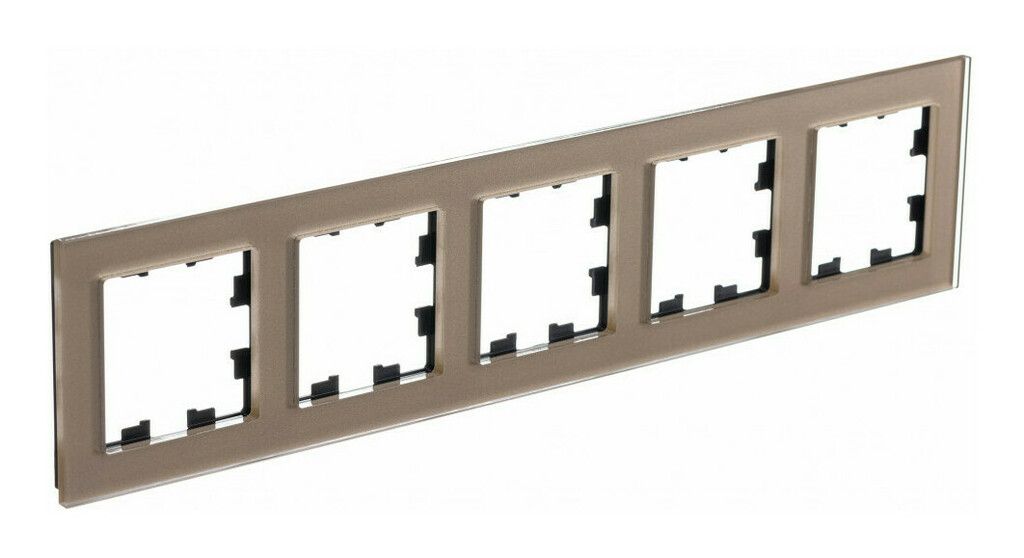 Рамка 5 постов Schneider Electric ATLASDESIGN NATURE стекло, шампань (пластик) ATN320505