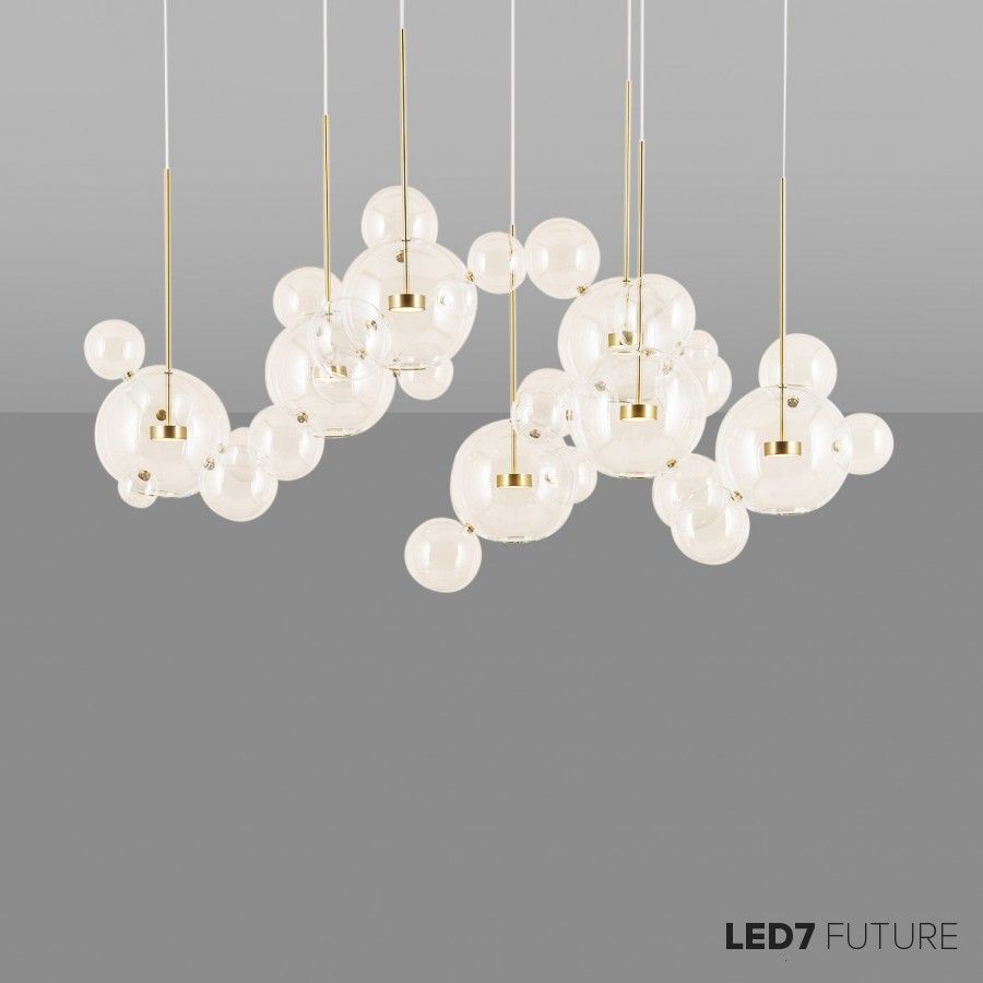 Светильник подвесной LED7 Future Lighting Giopato & Coombes - Bolle ZigZag Chandelier 34 Bubbles
