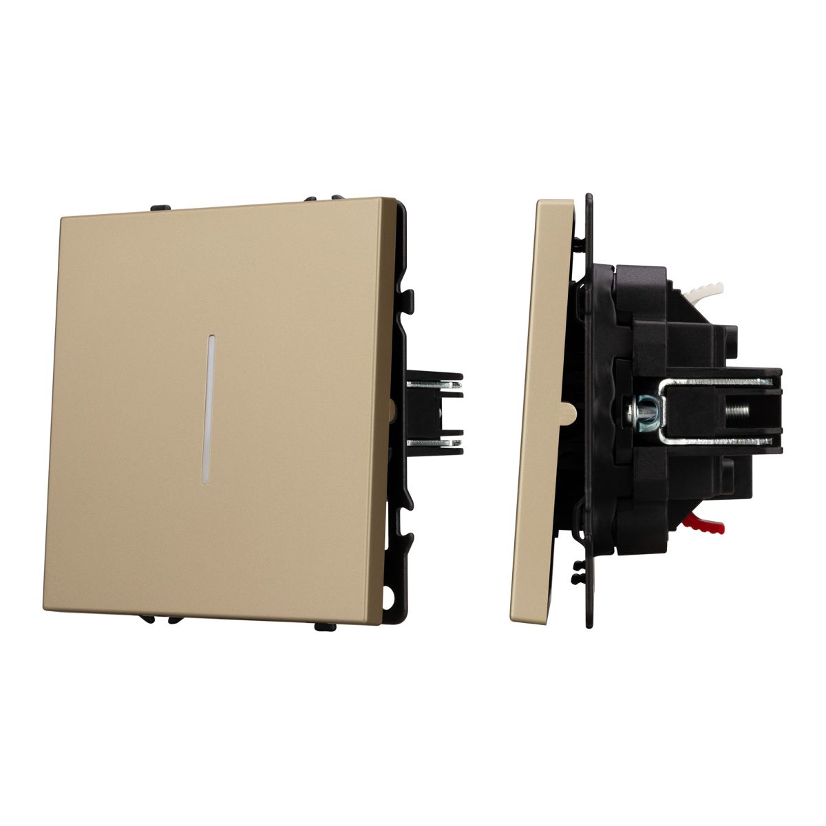 Выключатель проходной 1 кл подсветка софт-тач золотой песок Arlight SWT-MKP1-SFPL-L-GD (250V, 10A) 0