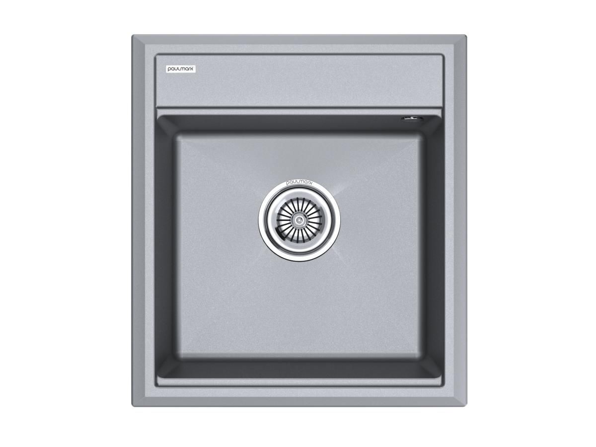 Мойка гранитная STEPIA-460, PM114651-GRM, серый металлик, 460х510, Paulmark