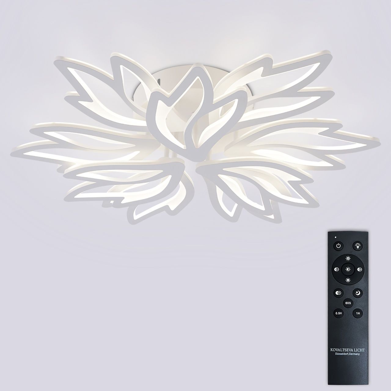 Светодиодный светильник люстра с пультом ДУ 180W, белый, LED Natali Kovaltseva LED LAMPS 81118/7C