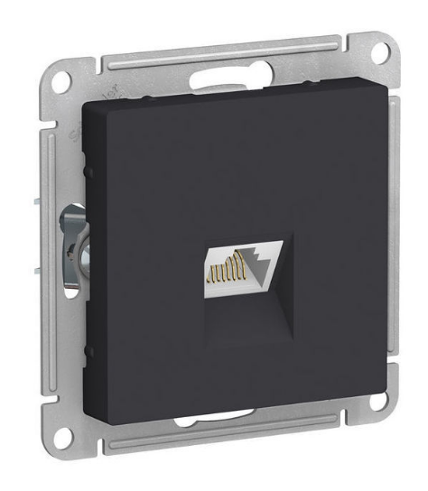 Розетка компьютерная RJ45 Cat.6 Schneider Electric ATLASDESIGN карбон ATN001086