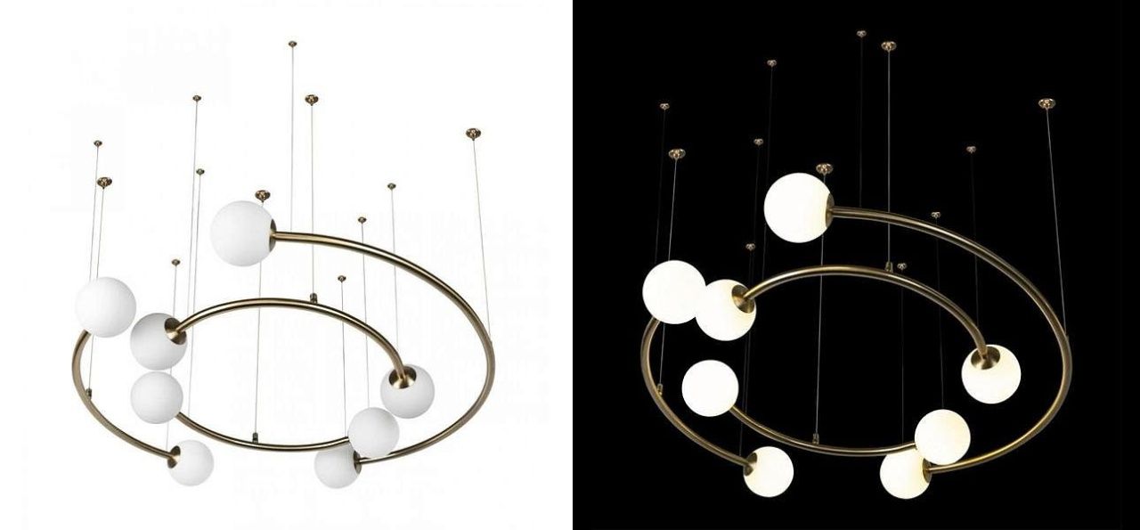 Дизайнерская Модульная Люстра PLANETARY two rings Gold 80 см 40.5691