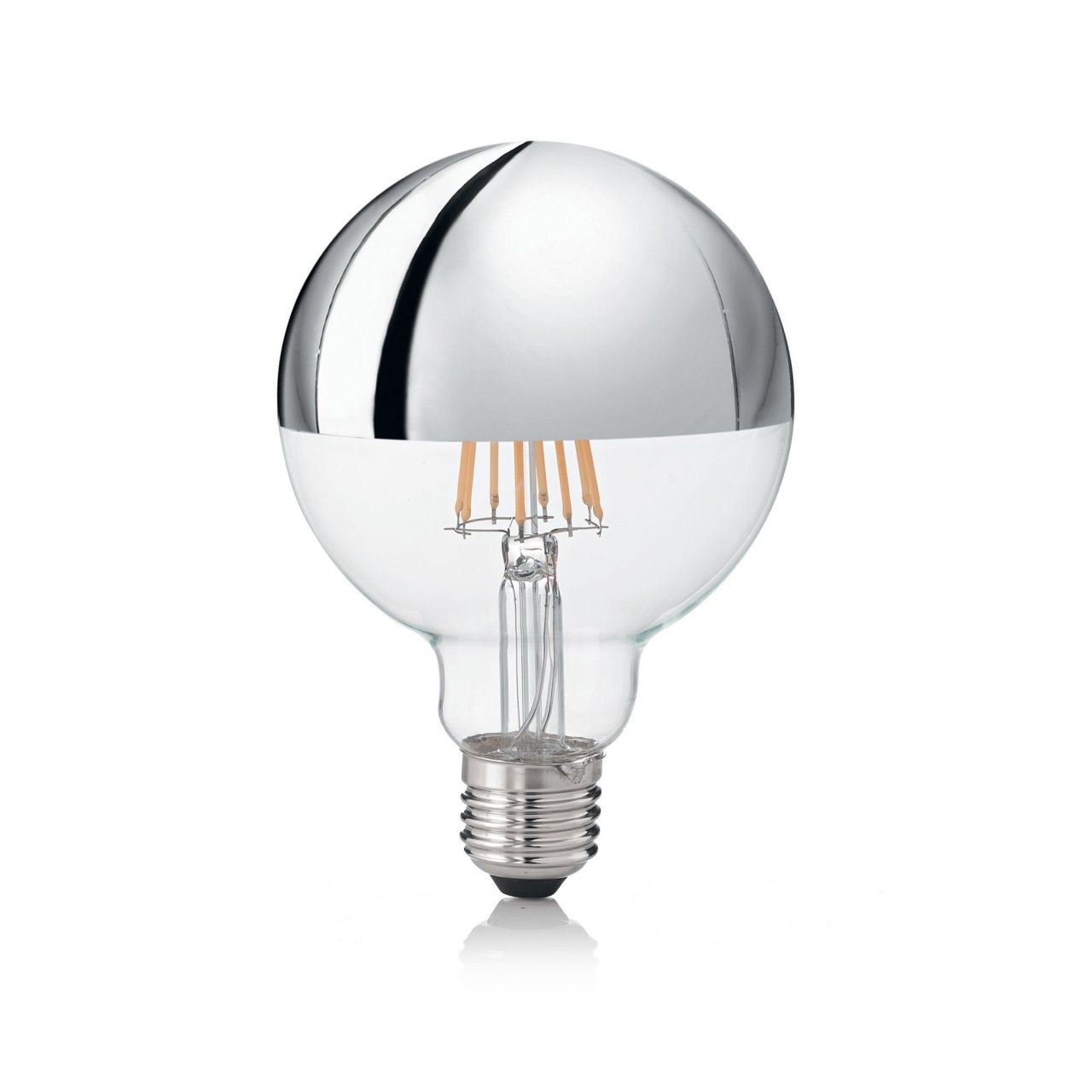 Лампа Ideal Lux E27 08W GLOBO D095 CROMO 3000K 135526