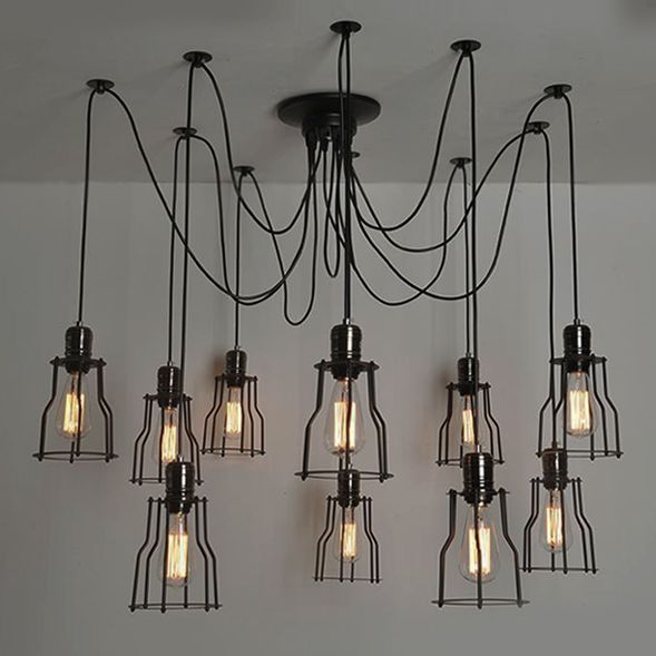 Люстра Loft Industrial 10 wire Cage Filament Pendant Loft Concept 40.381