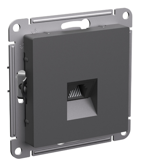 Розетка компьютерная RJ45 Systeme Electric ATLASDESIGN базальт ATN001483