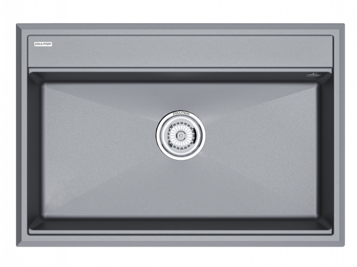 Мойка гранитная STEPIA-750, PM117551-GRM , серый металлик, 750х510, Paulmark
