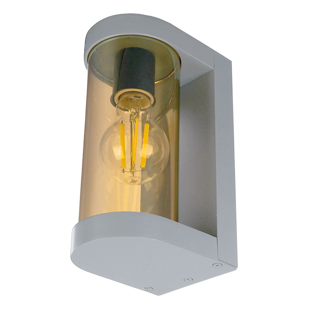 Светильник садово-парковый Feron DH1901, на стену, E27 230V, серый/янтарный